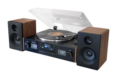 Soundmaster PL920 EliteLine Plattenspieler Riemenantrieb Heim-Audio-Mikrosystem DAB+, FM 12,5 W Bluetooth  (Schwarz, Holz) f&uuml;r 329,00 Euro