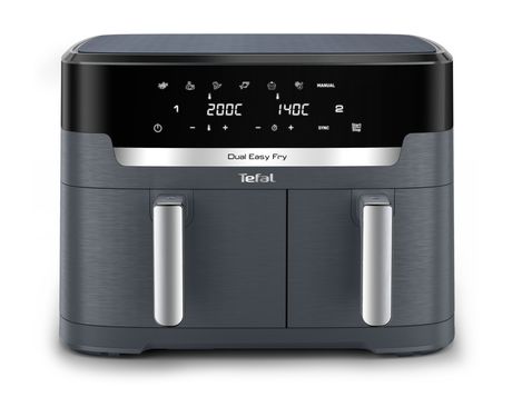 Tefal EY942B Dual Easy Fry Doppel Heißluftfritteuse 11 l 2700 W  (Grau) f&uuml;r 139,99 Euro