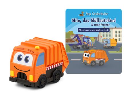 tonies 11000604 Sing Kinderlieder: Milo, das Müllauto-Kind & seine Freunde - Abenteuer in der großen Stadt 60 min  (Schwarz, Orange) f&uuml;r 16,99 Euro