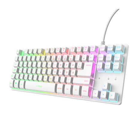 Trust GXT833PS Thado TKL LED Gaming Tastatur USB  (Weiß) f&uuml;r 29,99 Euro