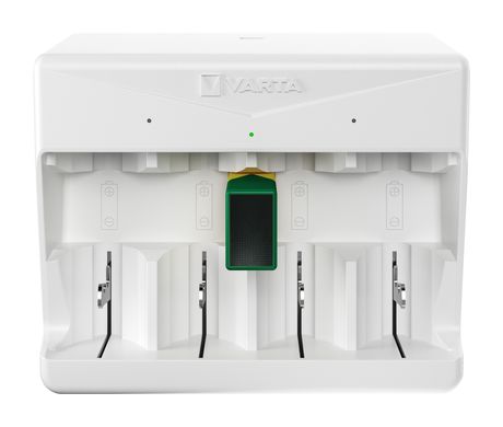 Varta Akku Ladegerät, Batterieladegerät für wiederaufladbare Batterien, lädt 2 oder 4 AA, AAA, C, D oder 1x 9V gleichzeitig, Universal Charger, mit Sicherheitsabschaltung, unbestückt f&uuml;r 24,99 Euro