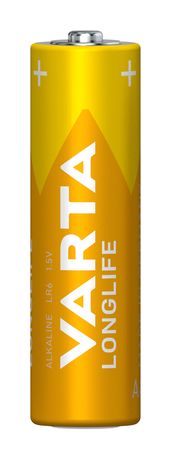 Varta Batterien AA, 4 Stück, Longlife, Alkaline, 1,5V, ideal für Fernbedienungen, Wecker, Radios, Wanduhren, Made in Germany f&uuml;r 2,99 Euro