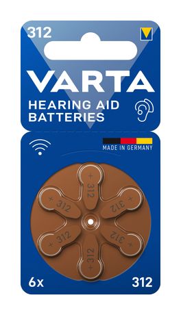 Varta Hörgerätebatterie 312 PR41 Zink-Luft 1,45 V 6 Stück f&uuml;r 6,99 Euro