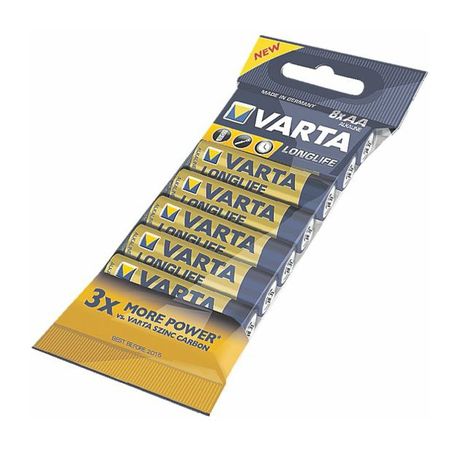 Varta Longlife Batterie AAA Alkali 1,5 V 8 Stück  (Blau/Gelb) f&uuml;r 4,49 Euro