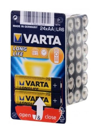 Longlife Batterie AA Alkali 1,5 V 24 Stück  (Blau/Gelb) 