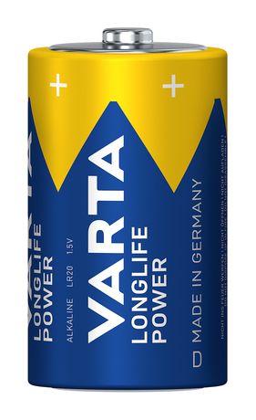 Varta LONGLIFE Power, Alkaline Batterie, D, Mono, LR20, 1,5V, 2er Pack, Made in Germany f&uuml;r 6,49 Euro