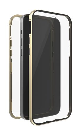 360 Grad Glass Cover für iPhone 14  (Gold, Transparent) 