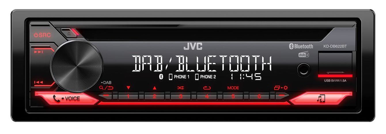 JVC KD-DB622BT - CD/MP3-Autoradio mit DAB / Bluetooth / USB / iPod / AUX-IN