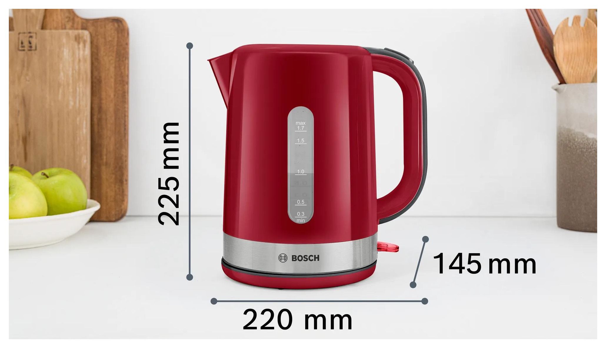 W expert Bosch (Grau, Technomarkt Wasserkocher l 2200 von Rot) 1,7 TWK6A514