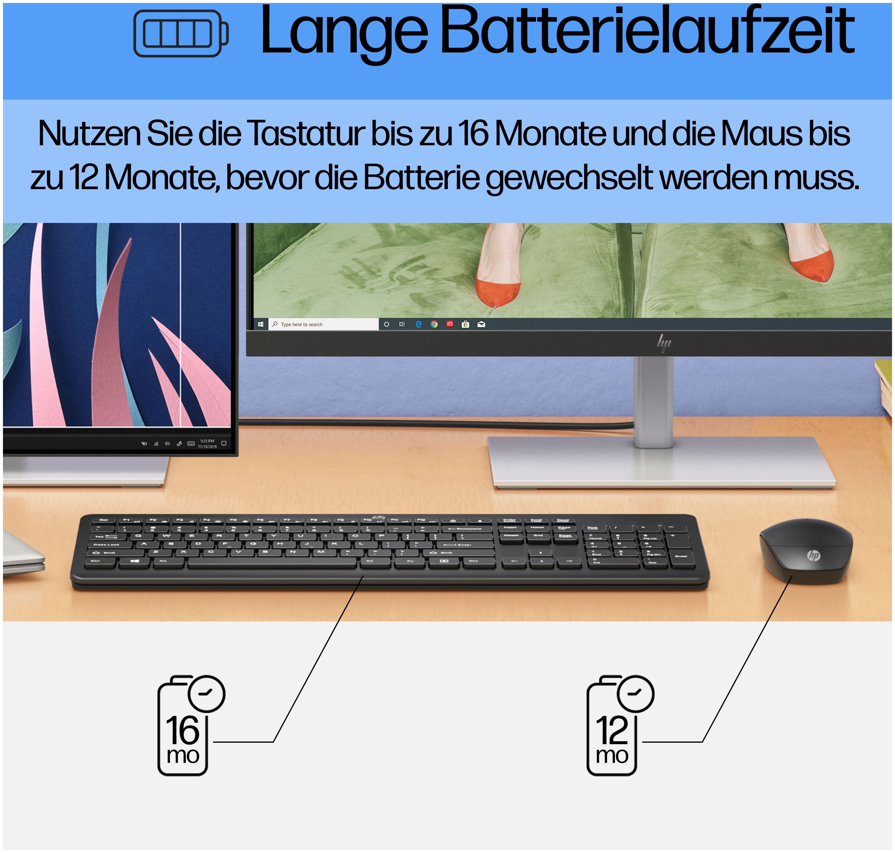 HP 230 Wireless-Maus und -Tastatur Büro Tastatur (Schwarz) von expert  Technomarkt