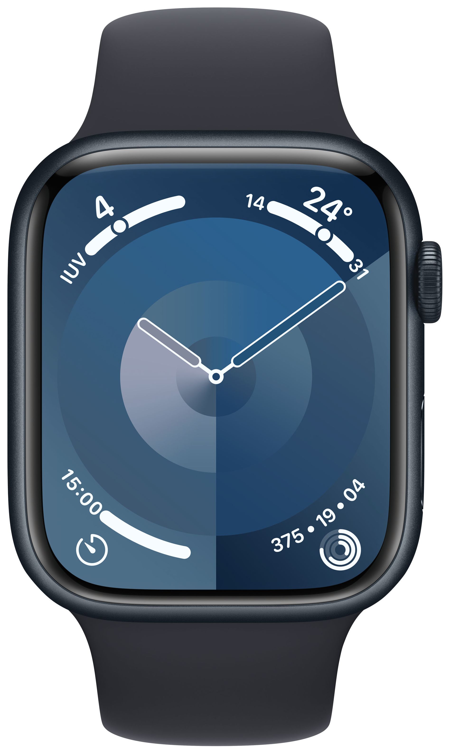 Apple Watch Series 9 von Digital 45 Rechteckig IP6X Smartwatch h expert Technomarkt (Schwarz) 36 mm