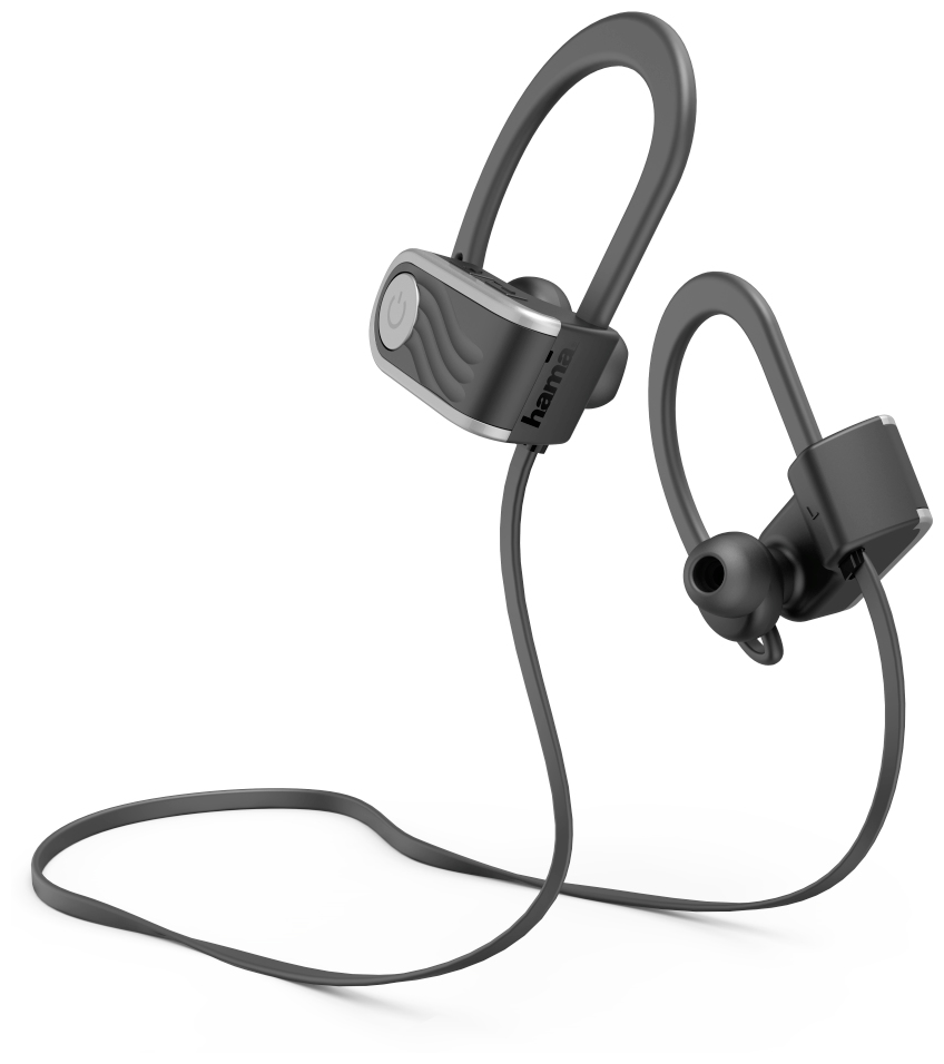 Hama 184053 Voice Technomarkt In-Ear Bluetooth expert kabellos Sport (Schwarz, von Silber) Kopfhörer