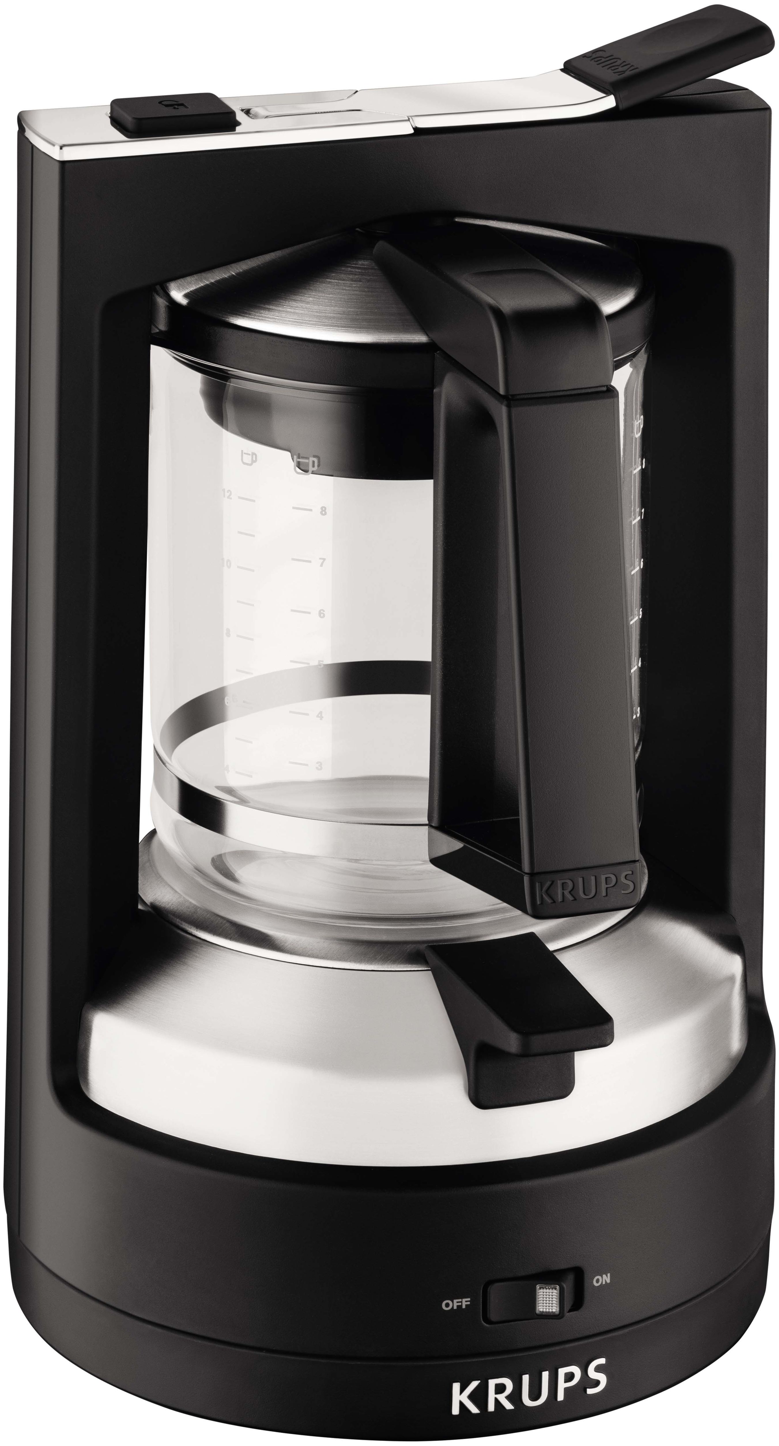 Krups Filterkaffeemaschine KM4689 (Schwarz) Technomarkt 8.2 Tassen expert Druckbrüh-Automat l 12 T von 1,2