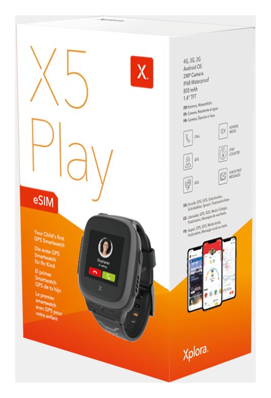 Xplora X5 Play TFT Smartwatch Rechteckig IP68 800 mAh 4G (Schwarz) von  expert Technomarkt