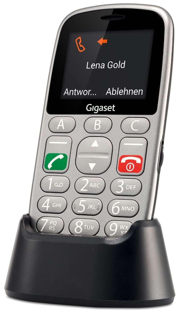 expert Sim (2.2 MP Technomarkt Gigaset 2G 5,59 Smartphone Dual GL390 von (Silber) 0,3 cm Zoll)
