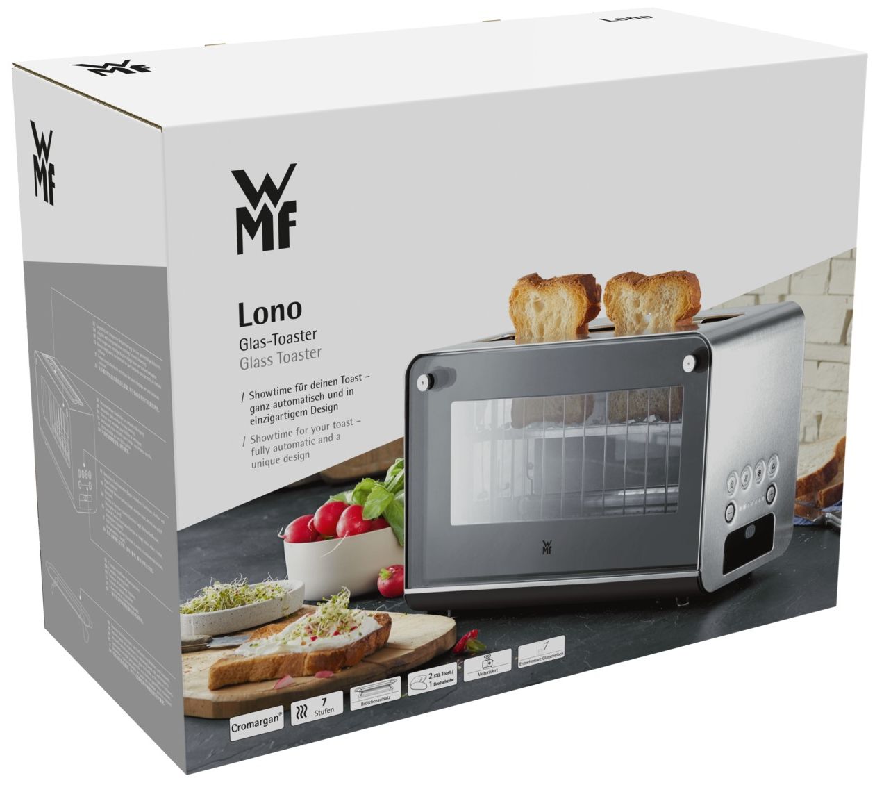 WMF Lono Toaster 2 expert von (Edelstahl) 7 Technomarkt Stufen Scheibe(n)