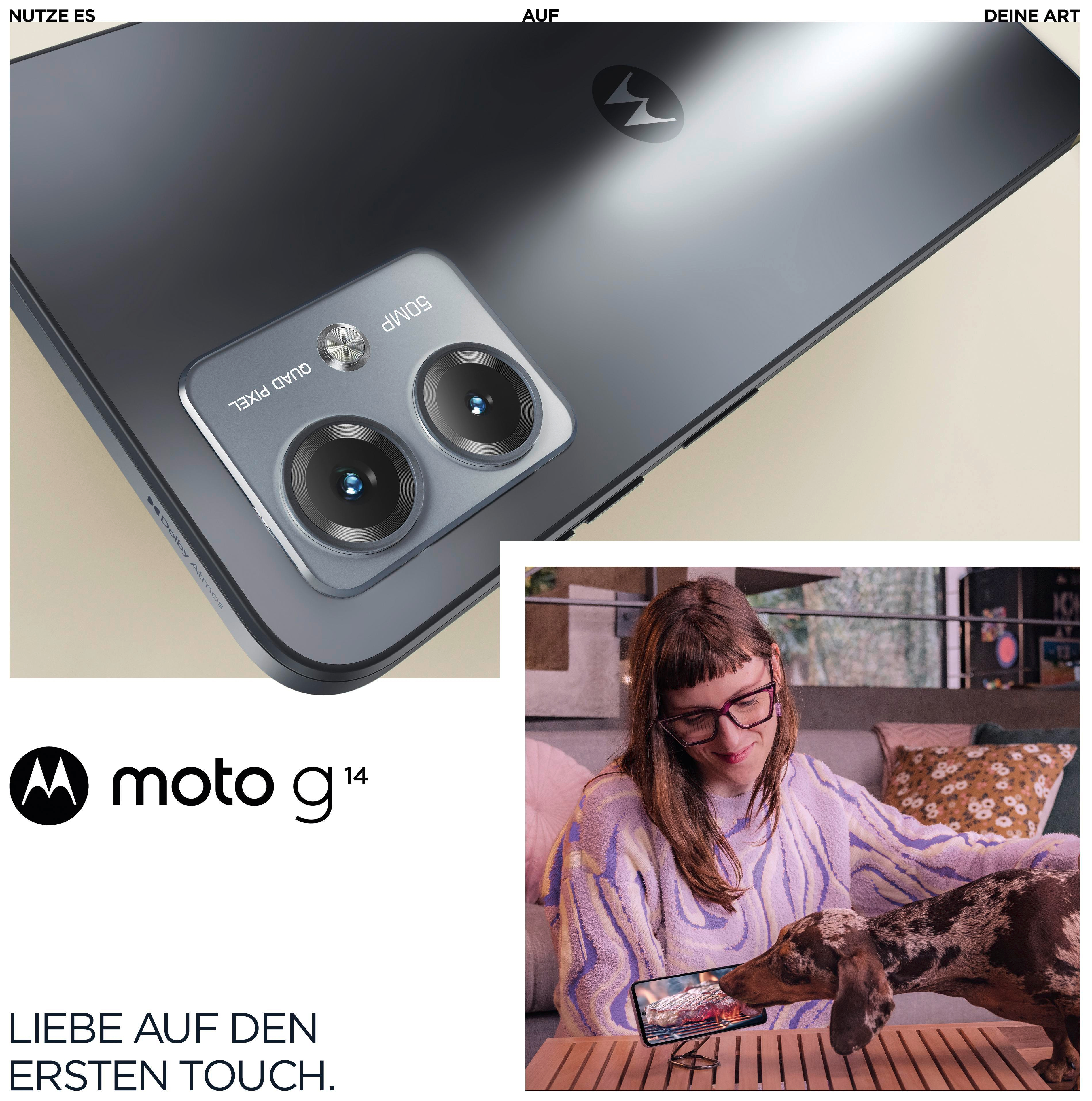 Motorola Moto G14 4G Smartphone 16,5 cm (6.5 Zoll) 256 GB Android 50 MP  Dual Kamera Dual Sim (Steel Grey) von expert Technomarkt