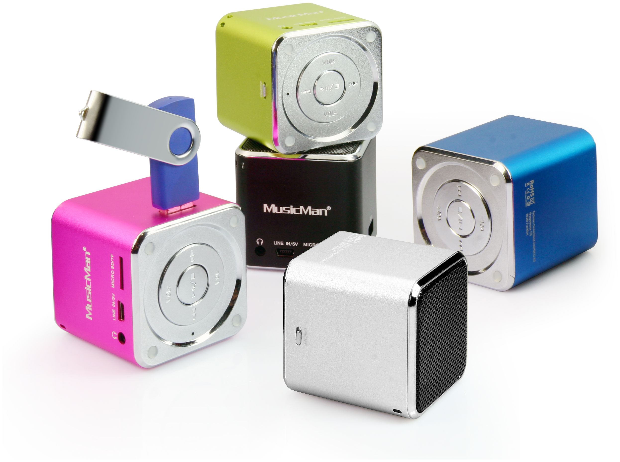 von Mini expert Lautsprecher portabler (Pink) MusicMan Technomarkt Technaxx