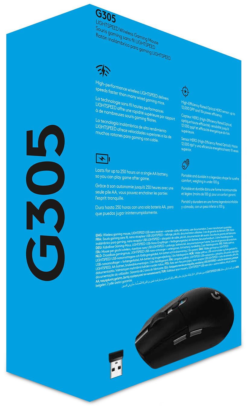 von Technomarkt G305 DPI (Schwarz) expert G Gaming 12000 Optisch Maus Logitech