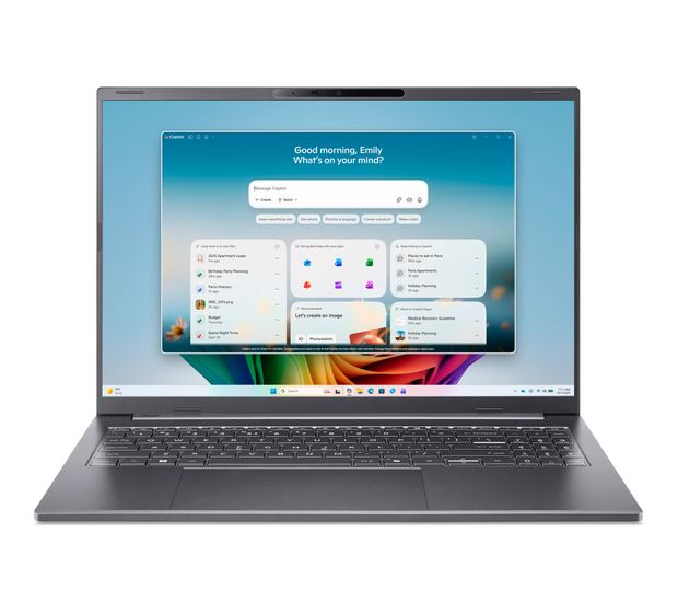 Acer Aspire AI A16-I71M-96Q0 WUXGA Notebook 40,6 cm (16 Zoll) 1920 x 1200 Pixel 16 GB Ram 512 GB SSD Windows 11 Home Intel Core Ultra 9 max. 4,9 GHz  (Grau) f&uuml;r 1.449,00 Euro