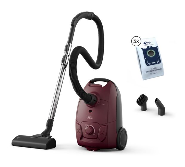 AEG AB51C1DR5B Bodenstaubsauger mit Staubbeutel 750 W Hygienefilter  (Rot) f&uuml;r 108,99 Euro