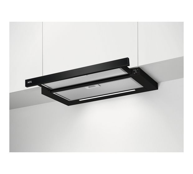 AEG DPE5660B Abluft/Umluft Dunstabzugshaube/Esse Einbau 60 cm (Aluminium, Schwarz) f&uuml;r 316,00 Euro