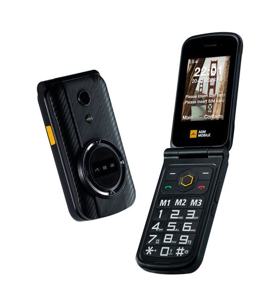 AGM M8 Flip 4G Smartphone 7,11 cm (2.8 Zoll) Dual Sim  (Schwarz) f&uuml;r 95,99 Euro