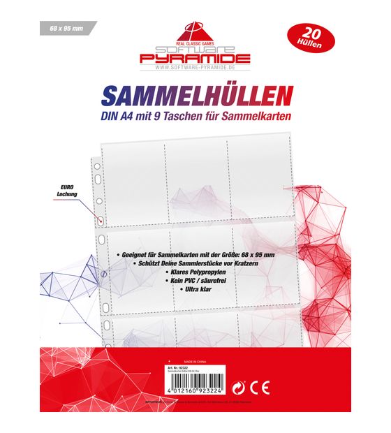 ak tronic 92322 DIN A4 20er Pack 9 Taschen Kartenhülle f&uuml;r 6,99 Euro