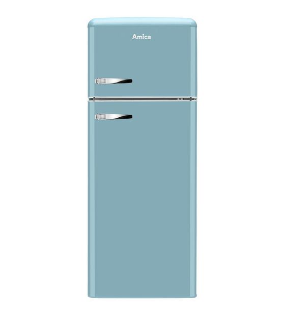 Amica DTR374190T 162 l / 44 l Kühl-Gefrierkombi freistehend 144 kWh Jahr  (Türkis) f&uuml;r 489,00 Euro