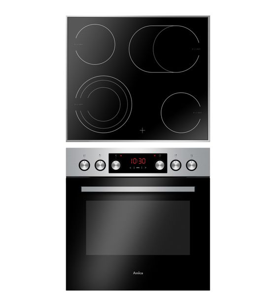 Amica EHCX933110E Herdset maxi AutoClean mit 60 cm Glaskeramik Kochfeld f&uuml;r 447,00 Euro