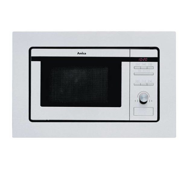 Amica EMW13180E Einbau-Mikrowelle 800 W 5 Stufen Grill (Silber) f&uuml;r 185,99 Euro