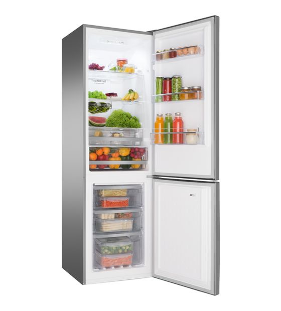 Amica KGC15494E 180 l / 70 l Kühl-Gefrierkombi freistehend NoFrost 219 kWh Jahr  (Edelstahl) f&uuml;r 429,00 Euro