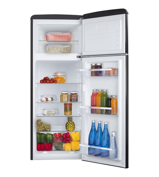 Amica KGC15637MS 162 l / 44 l Kühl-Gefrierkombi freistehend 180 kWh Jahr  (Schwarz) f&uuml;r 375,00 Euro
