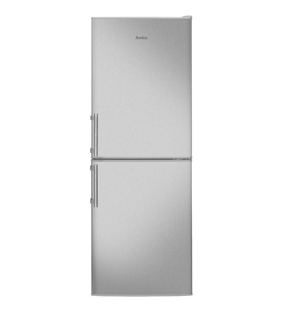 Amica KGC384111E 93 l / 45 l Kühl-Gefrierkombi freistehend 94 kWh Jahr  (Edelstahl) f&uuml;r 489,00 Euro