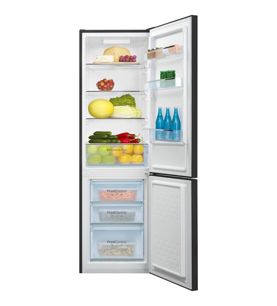 Amica KGCL387150S 187 l / 75 l Kühl-Gefrierkombi freistehend 215 kWh Jahr  (Schwarz) f&uuml;r 377,00 Euro