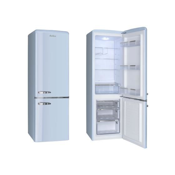 Amica KGCR387100L 181 l / 63 l Kühl-Gefrierkombi freistehend 202 kWh Jahr  (Blau) f&uuml;r 426,00 Euro