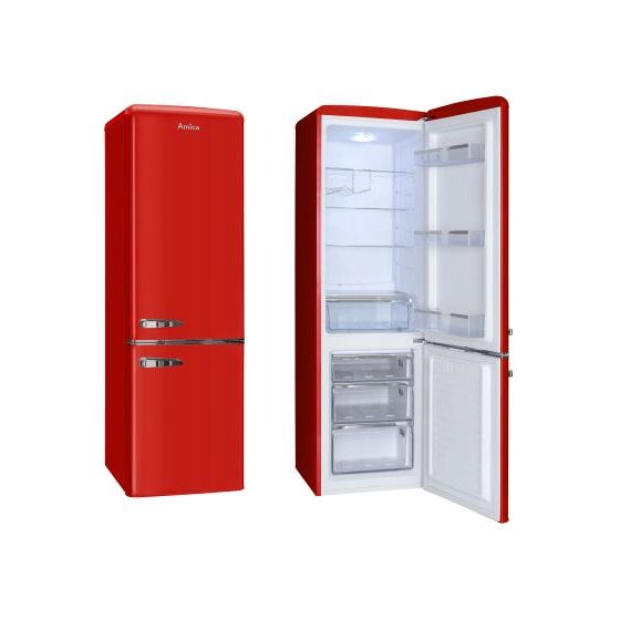 Amica KGCR387100R 181 l / 63 l Kühl-Gefrierkombi freistehend 202 kWh Jahr  (Rot) f&uuml;r 465,00 Euro
