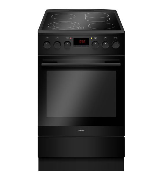 Amica SHC11503SM Freistehender Herd Elektro normal 11 Beheizungsarten mit Glaskeramik Kochfeld f&uuml;r 408,00 Euro