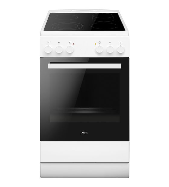 Amica SHC903021W Freistehender Herd Elektro normal 9 Beheizungsarten mit Glaskeramik Kochfeld f&uuml;r 397,00 Euro