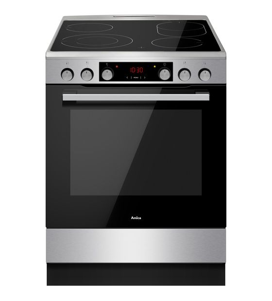 Amica SHCX913100E Freistehender Herd Elektro maxi 9 Beheizungsarten mit Glaskeramik Kochfeld f&uuml;r 562,00 Euro