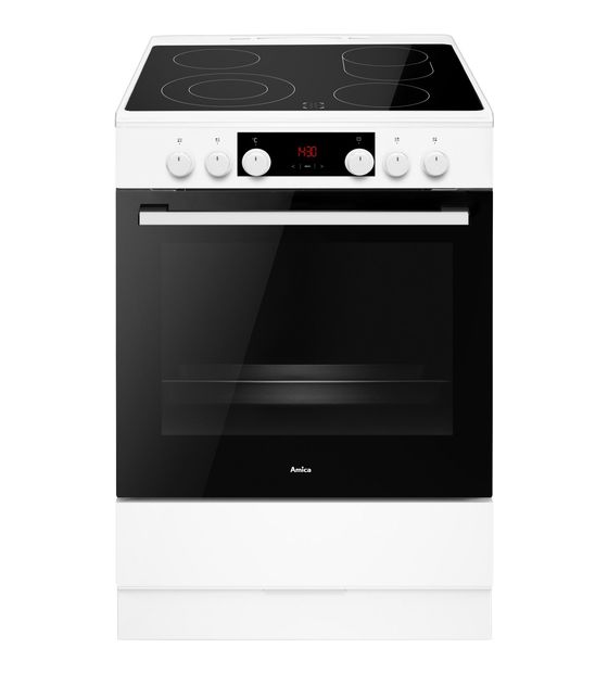 Amica SHCX913110W Freistehender Herd Elektro maxi 11 Beheizungsarten mit Glaskeramik Kochfeld f&uuml;r 529,00 Euro