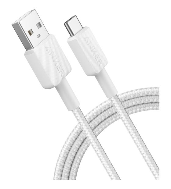 Anker 322 0,48 Gbit/s Stecker Rundkabel USB A auf USB C 1,8 m  (Weiß) f&uuml;r 14,99 Euro