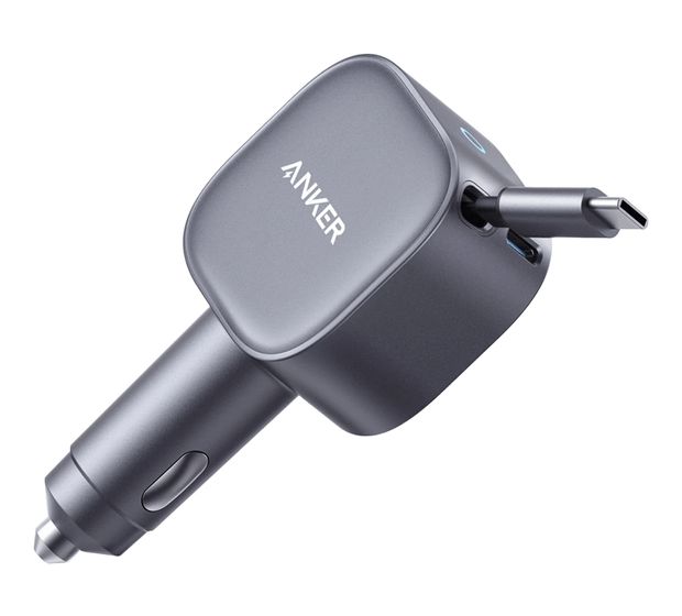 Anker Nano Kfz-Ladegerät (75W, USB-C Port, Integriertes einziehbares USB-C Kabel) f&uuml;r 29,99 Euro