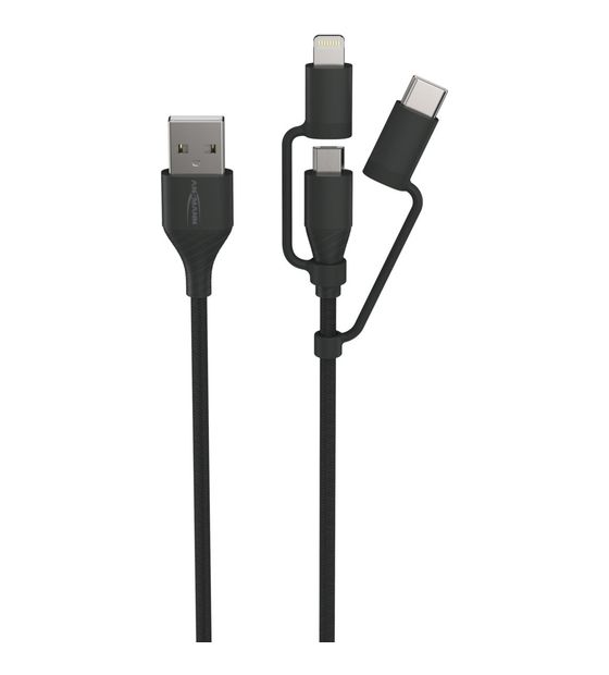 Ansmann 1700-0136 0,48 Gbit/s Stecker Rundkabel USB A auf Micro-USB B 1,2 m  (Schwarz) f&uuml;r 19,99 Euro