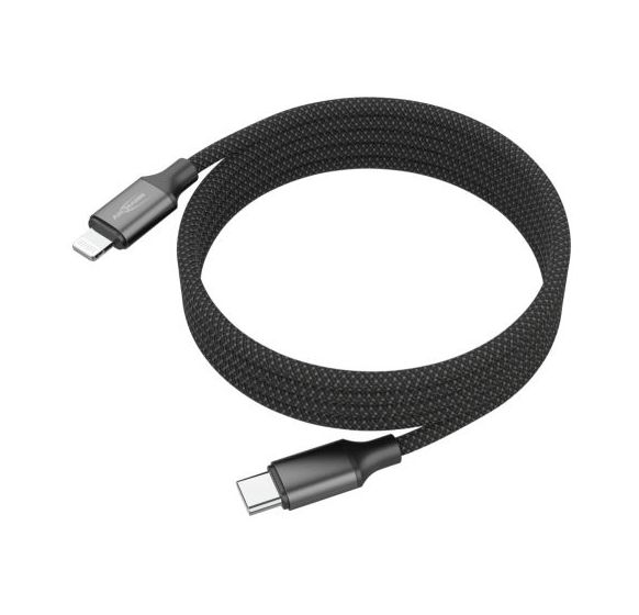 Ansmann 1700-0187 Stecker Rundkabel Lightning auf USB C bis 27 W 1,2 m  (Schwarz) f&uuml;r 19,49 Euro