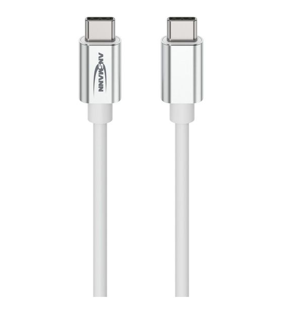 Ansmann 1700-0213 0,48 Gbit/s Stecker USB C auf USB C bis 60 W 1,2 m  (Weiß) f&uuml;r 7,99 Euro