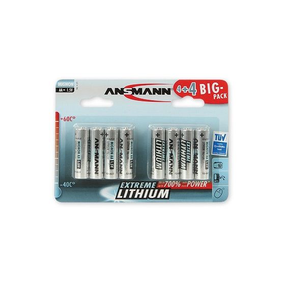 Ansmann 4+4 Lithium AA f&uuml;r 17,49 Euro
