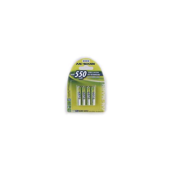 Ansmann Blister 4 X Accu, AAA, 550 mAh f&uuml;r 11,49 Euro