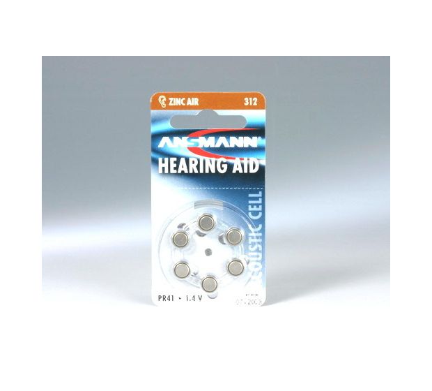 Ansmann Blister 6 X  Zinc - Air battery, PR 312 f&uuml;r 6,49 Euro