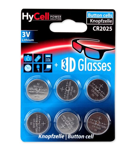 Ansmann Knopfzelle CR2025 Lithium 3 V 6 Stück  (Silber) f&uuml;r 9,99 Euro